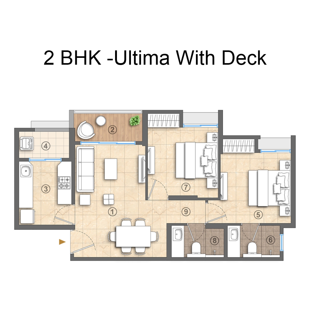 2 BHK Ultima With Deck