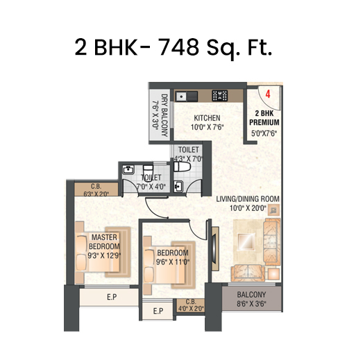 2 BHK With Deck