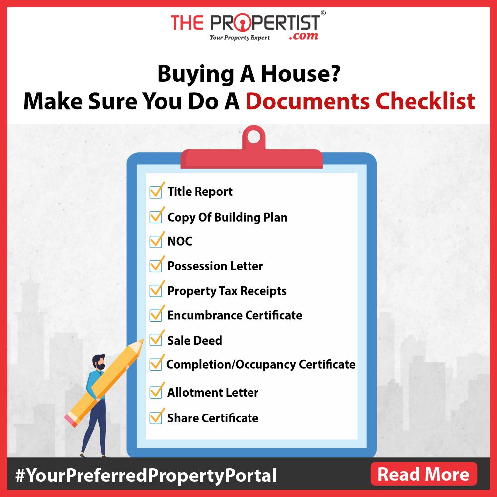 Buying a house then make sure you do a documents checklist