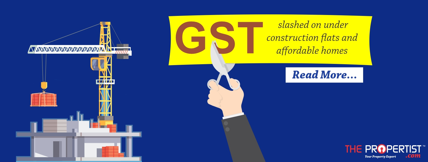 GST slashed on under-construction and affordable homes