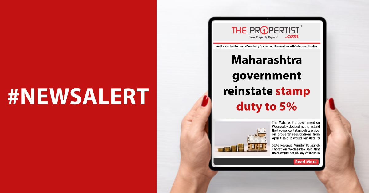 Maharashtra government reinstate stamp duty to 5 percent
